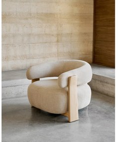 Bézs zsenília fotel Granite – Kave Home