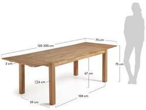 Bővíthető étkezőasztal, 120 x 75 cm - Kave Home