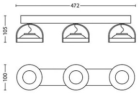 Philips 53313/17/16 - LED Dimmelhető lámpa MYLIVING SPUR 3xLED/4,5W/230V