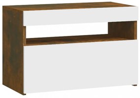 füstös tölgy színű éjjeliszekrény LED világítással 60x35x40 cm