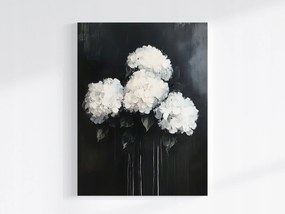 Vászonkép Canvas Grafika Kert Virágok Fehér Hortenzia Csokor 75x100
