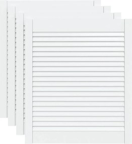 vidaXL 4 db fehér tömör fenyőfa lamellás szekrényajtó 69 x 59,4 cm