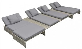 15 részes szürke kültéri polyrattan pihenőszett