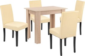 Leon 4+1 étkező garnitúra sonoma tölgy-bézs