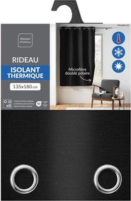 Fekete mikroszálas termo-dimout (részleges sötétítő) függöny 135x180 cm Micropolar – douceur d'intérieur