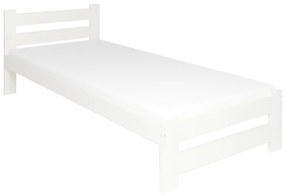 HEUREKA tömörfa ágy + DE LUX habszivacs matrac + ágyrács AJÁNDÉK, 90x200, fehér