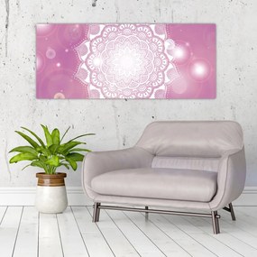 Egy mandala képe rózsaszín háttérrel (120x50 cm)