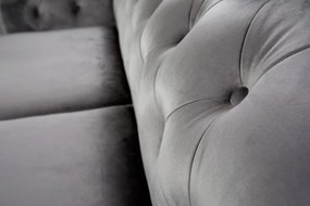 Oxford Chesterfield Kihúzható kanapé, 3 személyes 88x216x75 cm, antracitszürke