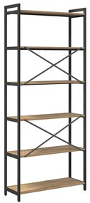 Könyvszekrény kézműves tölgy 80 x 30 x 188 cm Faanyag