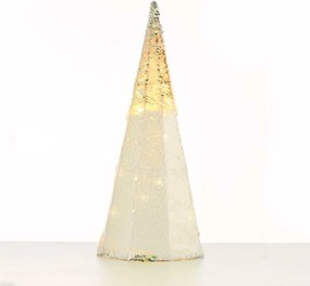 Aca Lighting ezüst fehér díszes kúpfa 20 Ww Led elemes