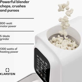 Klarstein Loire 4 az 1-ben, vegán italkészítő gép, 800/1200 W, 1200 ml, érintésvezérlés, kivehető víztartály