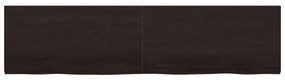 sötétbarna kezelt tömör tölgyfa fali polc 200 x 50 x (2-4) cm
