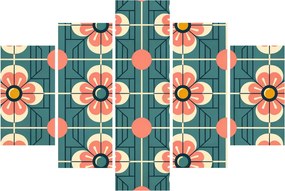 Kép - Retro virágminta (150x105 cm)