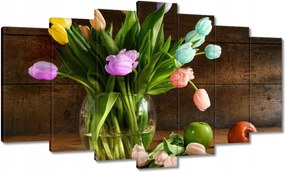 Vászonkép 140x80 Csokor Színes tulipánok