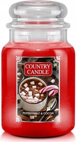 Mentås Kakaó Country Candle nagy illatgyertya két kanóccal