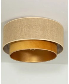 Mennyezeti lámpa SARTA 1xE27/60W/230V átm. 45 cm réz/juta