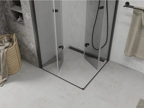 Mexen Lima Duo összehajtható zuhanykabin 90 x 90 cm, átlátszó, fekete - 856-090-090-70-00-02