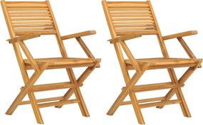 vidaXL 2 db tömör tíkfa összecsukható kerti szék 55 x 62 x 90 cm