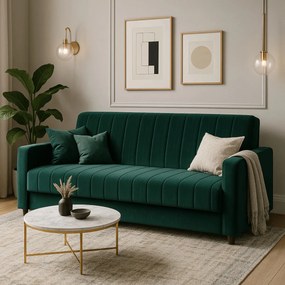 Dönthető kanapé zöld színben, bársony kárpittal, PORTO