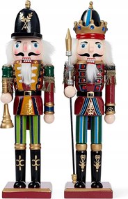 2 db: Nagy Fa Karácsonyi Diótörő Állvánnyal, 30cm