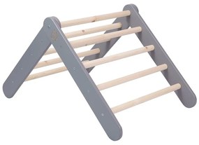 Szürke-natúr színű borovi fenyő pikler háromszög 265x61x60 cm Montessori – Meowbaby