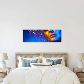 Kép - Body art, arany-kék kombináció (órával) (90x30 cm)
