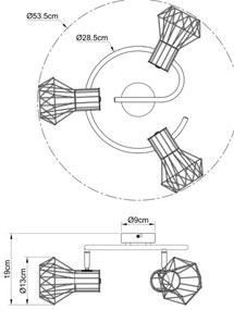 Globo 54017-3 - Spotlámpa PRISKA 3xE27/40W/230V