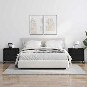 vidaXL Éjjeli asztal 2 pcs Fekete tölgy 50 x 39.5 x 50 cm Faanyag