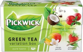 Zöld tea, 20x1,5 g, PICKWICK Zöld tea Gyümölcsös Variációk, kókusz, vörösáfonya, eper-citromfű, mangó-jázmin (KHK461H)