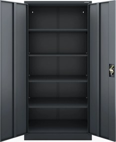 Fém irodai és műhelyszekrény antracit JAN D600 900 x 1850 x 600 mm