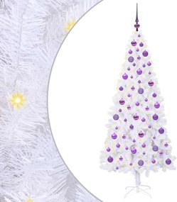 vidaXL Mű karácsonyfa 300 LED-del állvánnyal Fehér 180 cm PVC és Acél