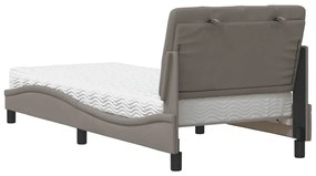 tópszínű szövet ágy matraccal 80x200 cm