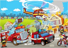 Fotótapéta gyerekeknek tűzoltóautó 254 x