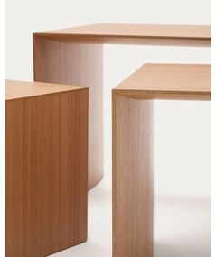 Tárolóasztal szett tölgyfa dekorral 3 db-os 40x60 cm Litto – Kave Home