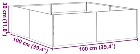 vidaXL antracitszürke acél növénytartó 100x100x30 cm