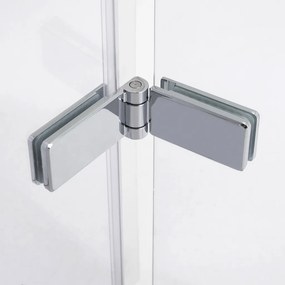 Stuxi Verona Fix 200 cm (90+110) széles csukló zuhanyajtó fix fallal, 6 mm vízlepergető üveggel, króm profillal, 195 cm magas