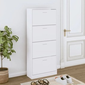 fehér szerelt fa cipősszekrény 63x24x147 cm