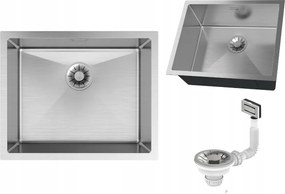 Acél Mosogató Pult Alatti Ezüst Egykamrás Króm SILVO54 Szifon Lux