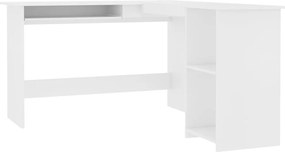 vidaXL fehér szerelt fa L-alakú sarok-íróasztal 120 x 140 x 75 cm