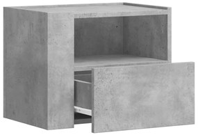 betonszürke falra szerelhető éjjeliszekrény 45 x 30 x 35 cm