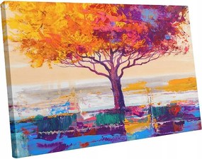 Modern Fa Kép Színek Festett 70X50