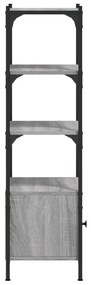 3 szintes szürke sonoma szerelt fa könyvespolc 41x30x109,5 cm