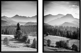 Vászonkép Poszter Keretben 33x43cm Diptichon Hegyek P1390