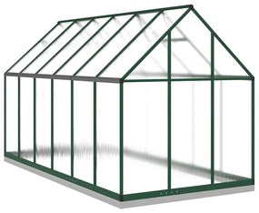 zöld alumínium melegház alapvázzal 334x169x202 cm