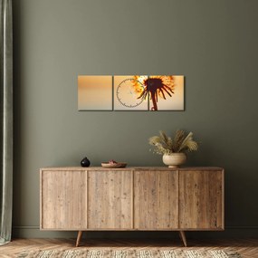 Egy pitypang képe naplementekor (órával) (90x30 cm)