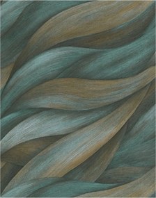 Vinyl tapéta fali flizelin látványos hullámok csíkok zöld türkiz