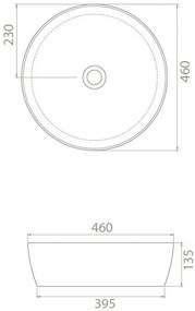 CeraStyle ONE - PULTRA ültethető - Top Counter - porcelán mosdó - O - Ø 46 cm
