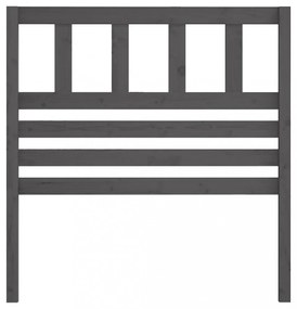 szürke tömör fenyőfa ágyfejtámla 96 x 4 x 100 cm