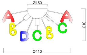 Brilagi - Felületre szerelhető csillár KINDER 5xE14/40W/230V színes