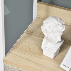 HOMCOM Hálószoba Fiókos Szekrény 4 Textilösszecsukható és Kivehető Fiókkal, Nyitott Polccal és Fém Vázszerkezettel, Hálószobába, Nappaliba, Előszobába